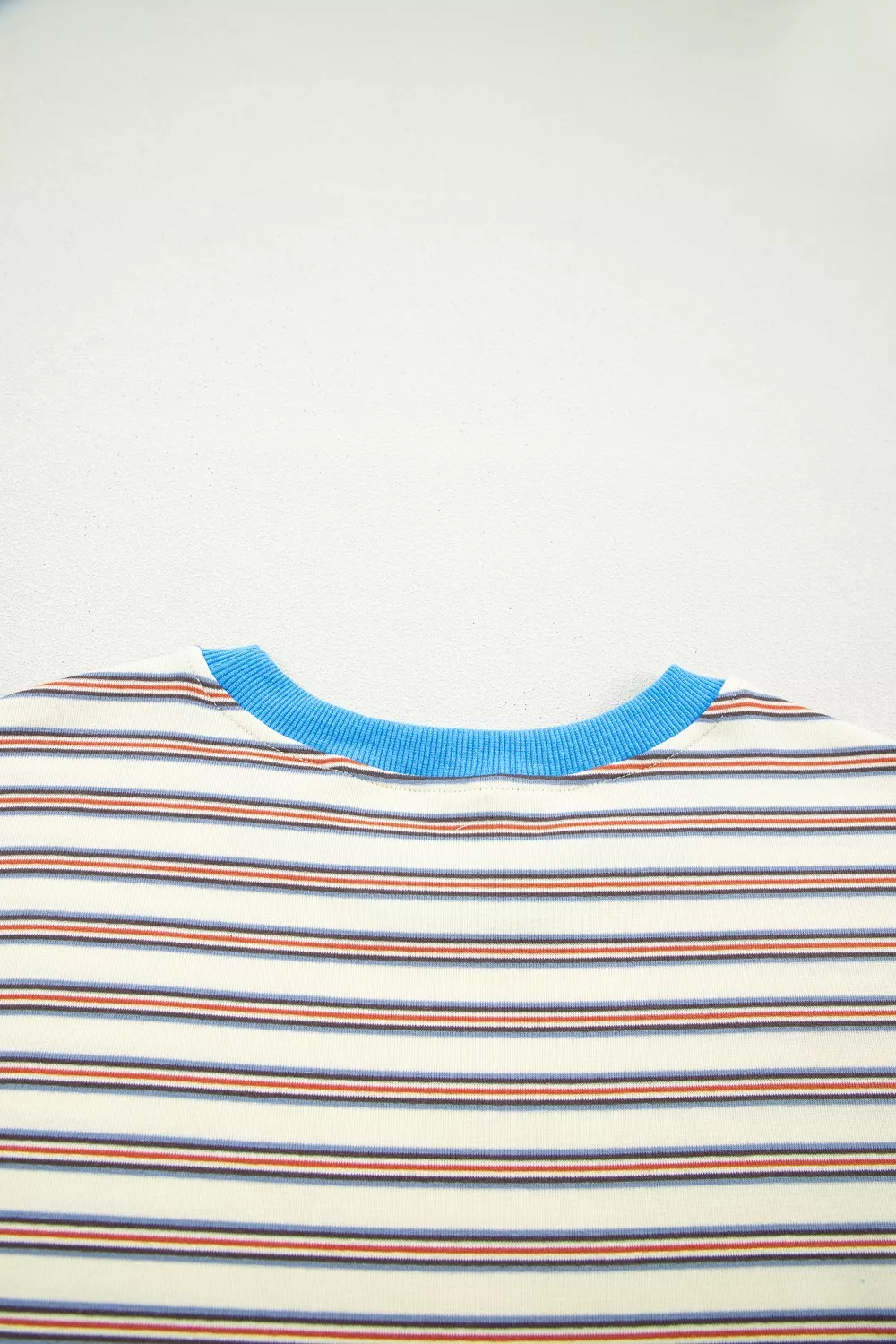 Stripe Drop Shoulder Cuffed Sleeve Loose Tunic T Shirt Mini Dress, image 7