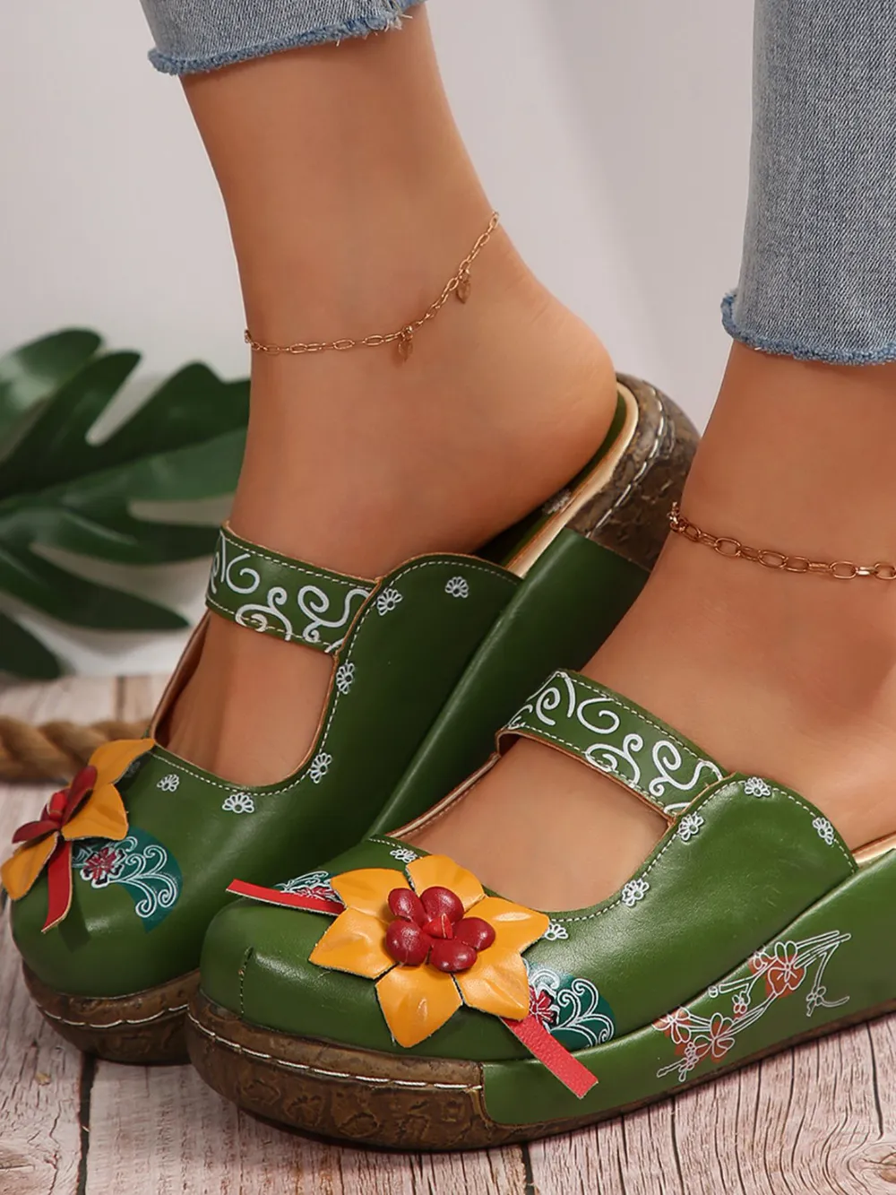 Flower Round Toe Sandals, image 11