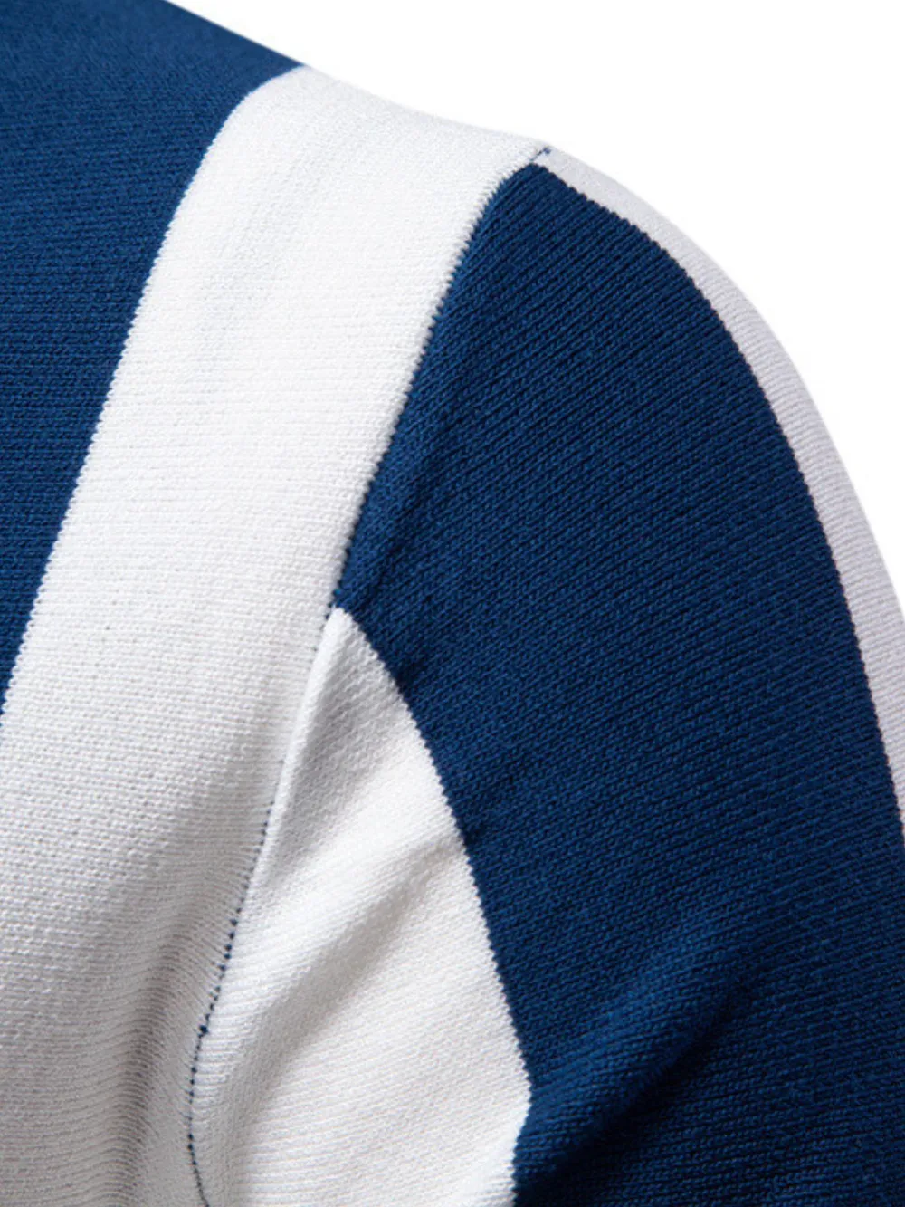 Men's Classic Striped Zip Collar Polo Shirt, image 5