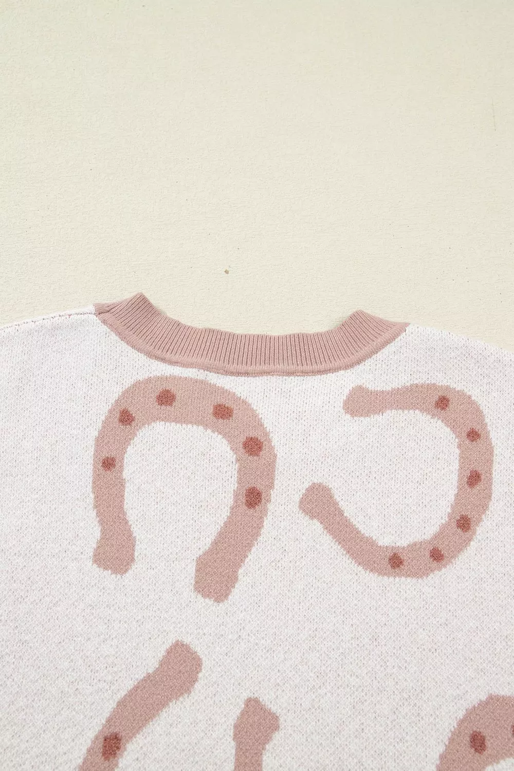 Horse Shoe Western Print Tied Side Cap Sleeve Knit Top, image 6