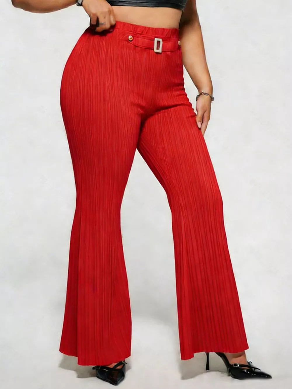Plus Size High Waist Flare Pants, image 15