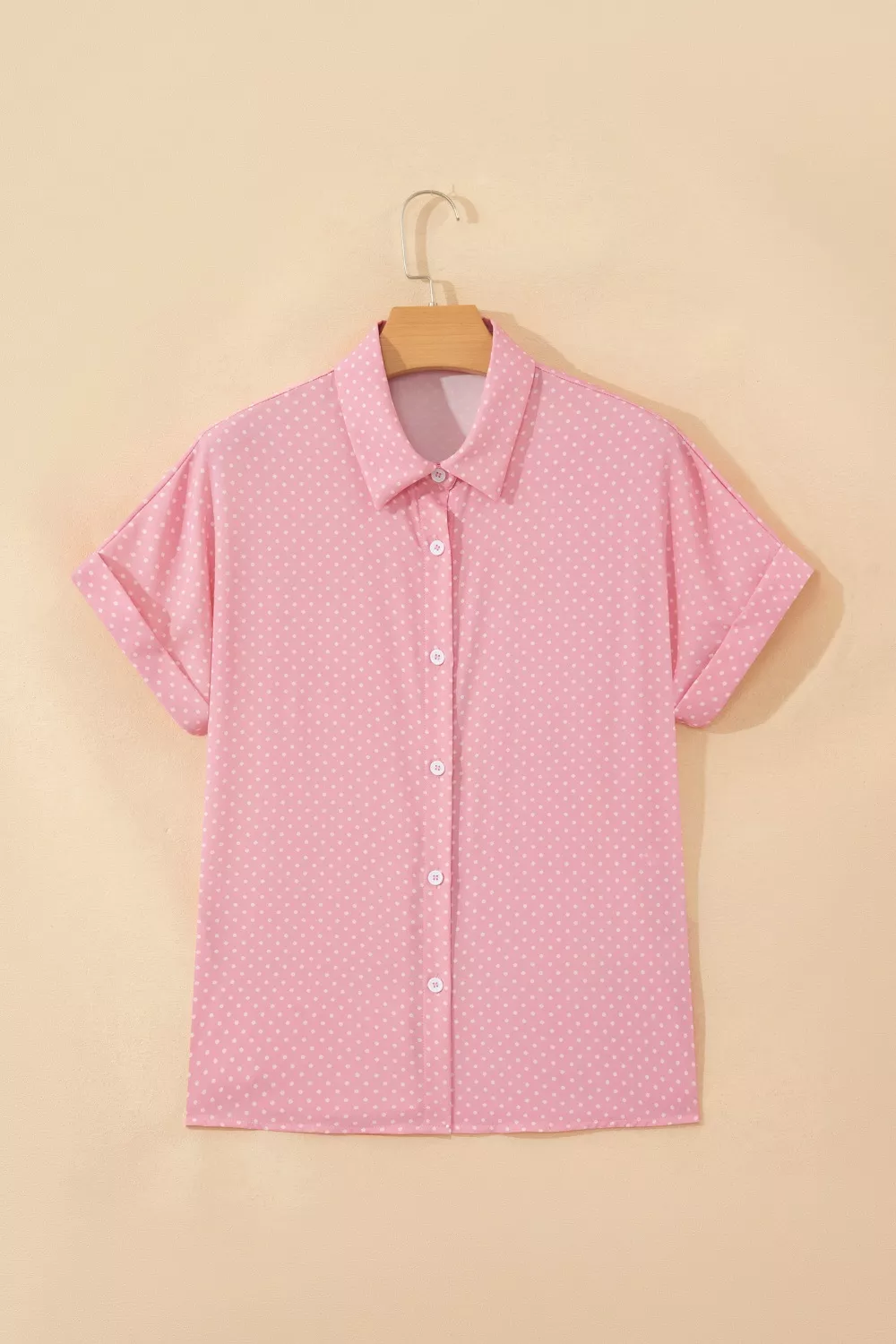 Casual Polka Dot Print Button Down Shirt, image 3