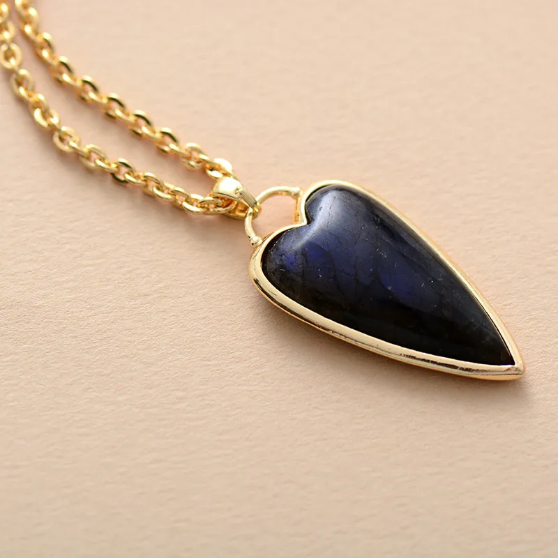 Copper Labradorite Heart Shape Necklace, image 2
