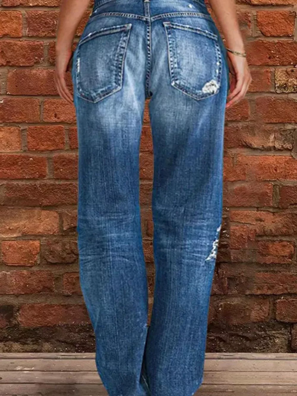 Full Size Distressed Raw Hem Jeans Plus Size, image 4