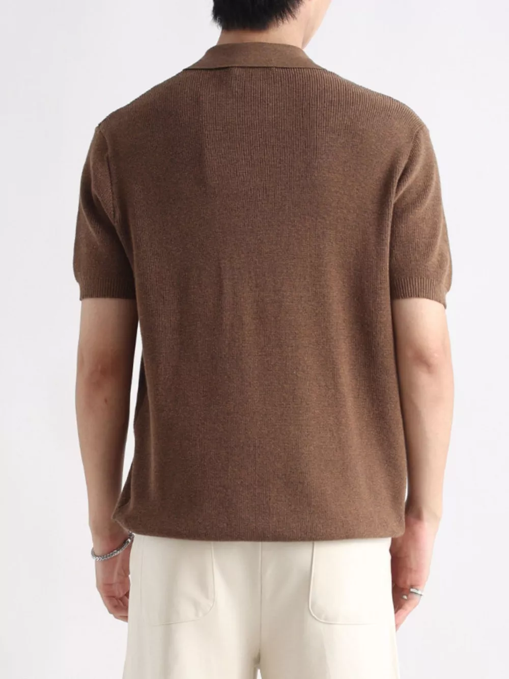 Men's Plus Size Textured Knit Zip-Up Top, image 4