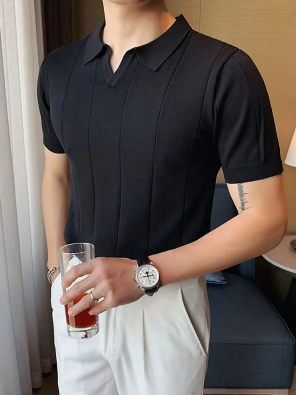 Men's Plus Size Collared Neck Short Sleeve Polo, image 4
