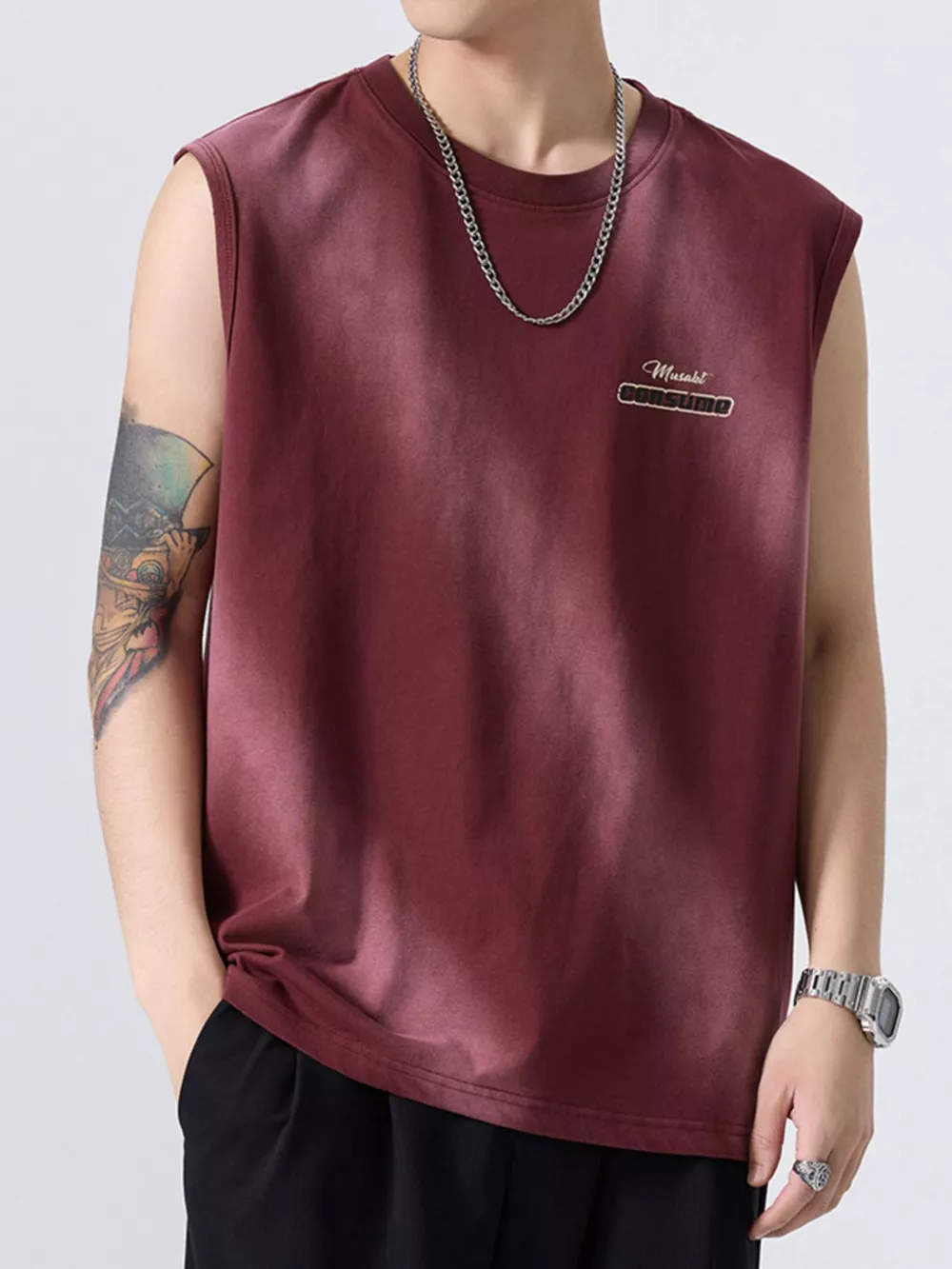 Men's Plus Size Round Neck Tank, image 5