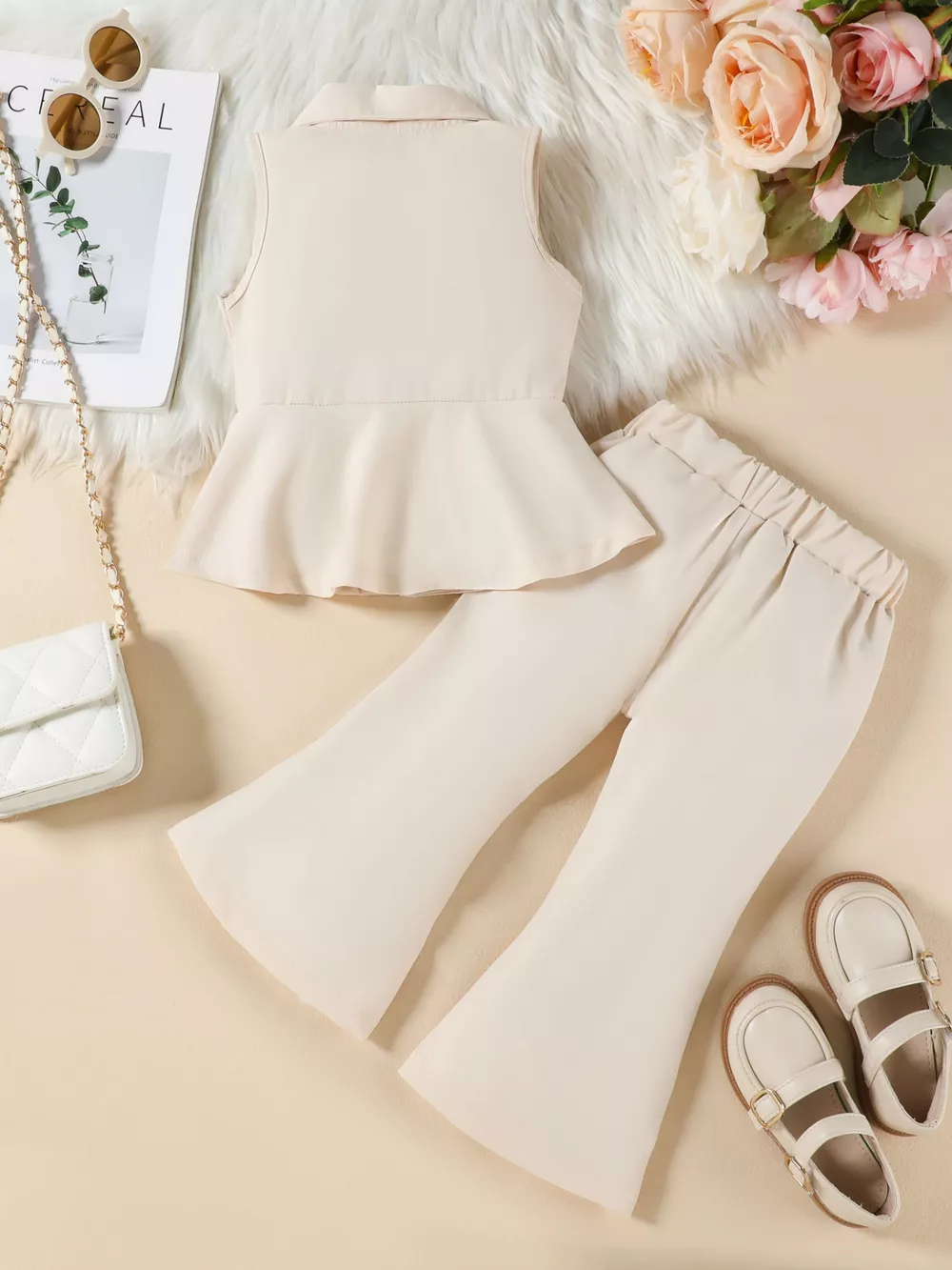Sleeveless Blazer & Flare Pants Set, image 10