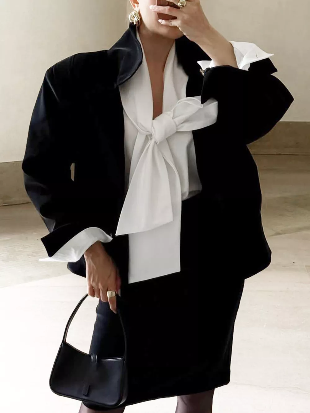 Tie Front Puff Sleeve Shirt, image 8