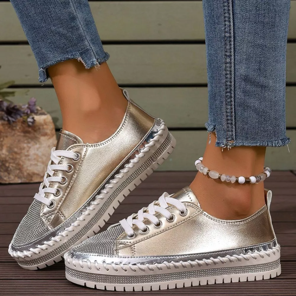 Round Toe Platform Sneakers, image 2