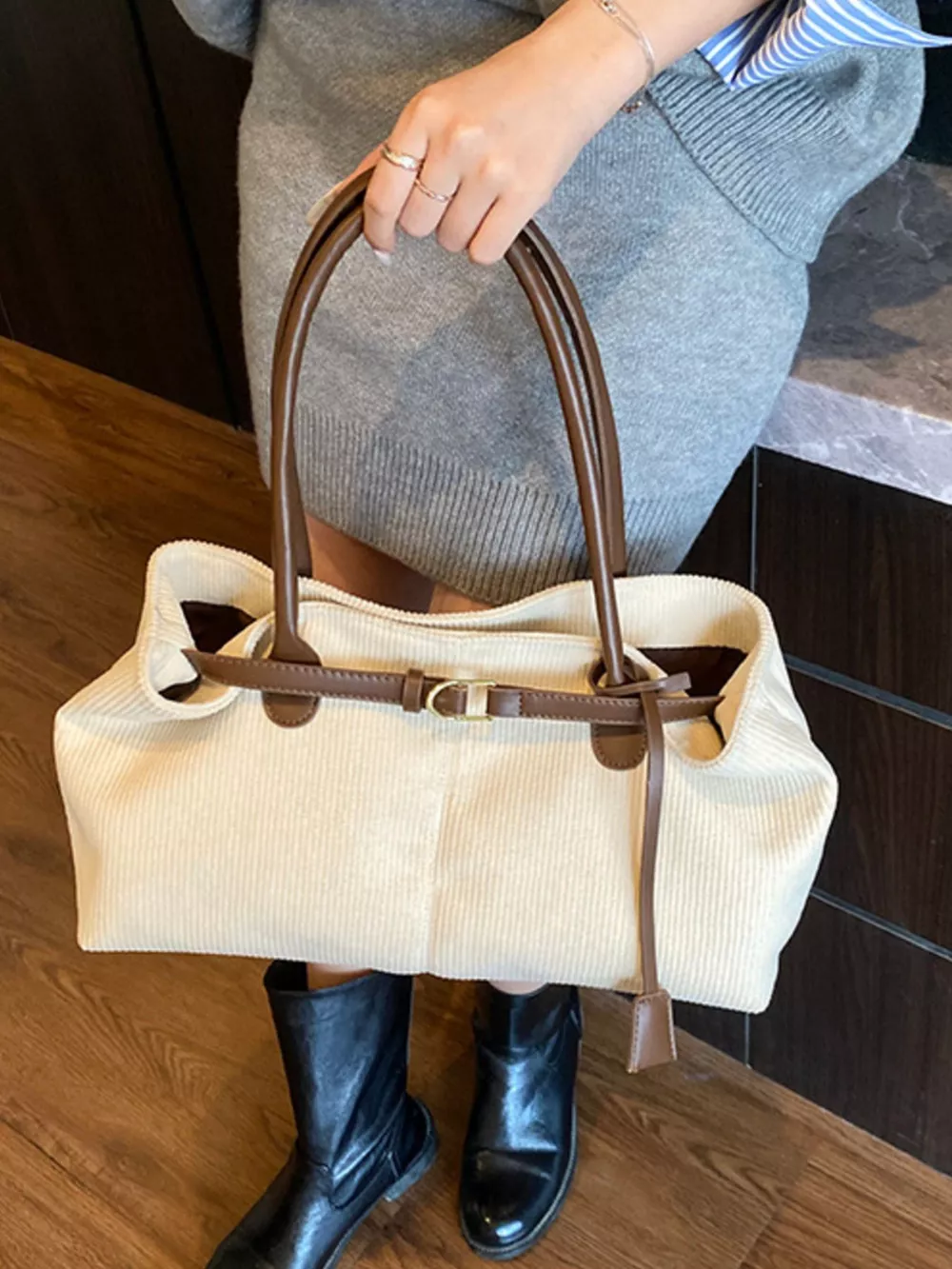Buckle Decor Shoulder Bag, image 15