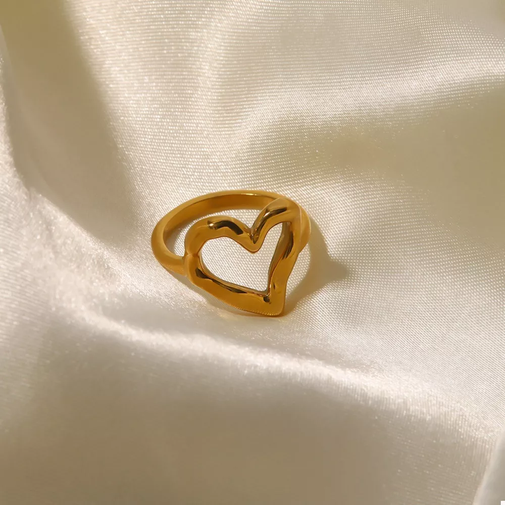 18K Gold-Plated Heart Ring, image 2