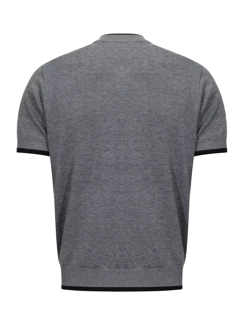 Men's Short Sleeve Collar Knit Top with Contrast Trim, image 6