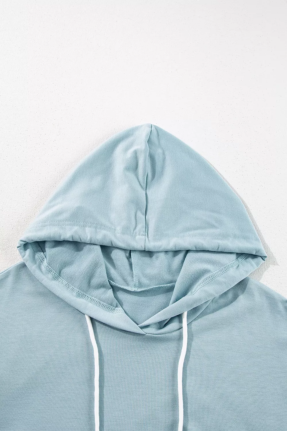Solid Ruffled Hem Loose Fit Tunic Hoodie, image 6