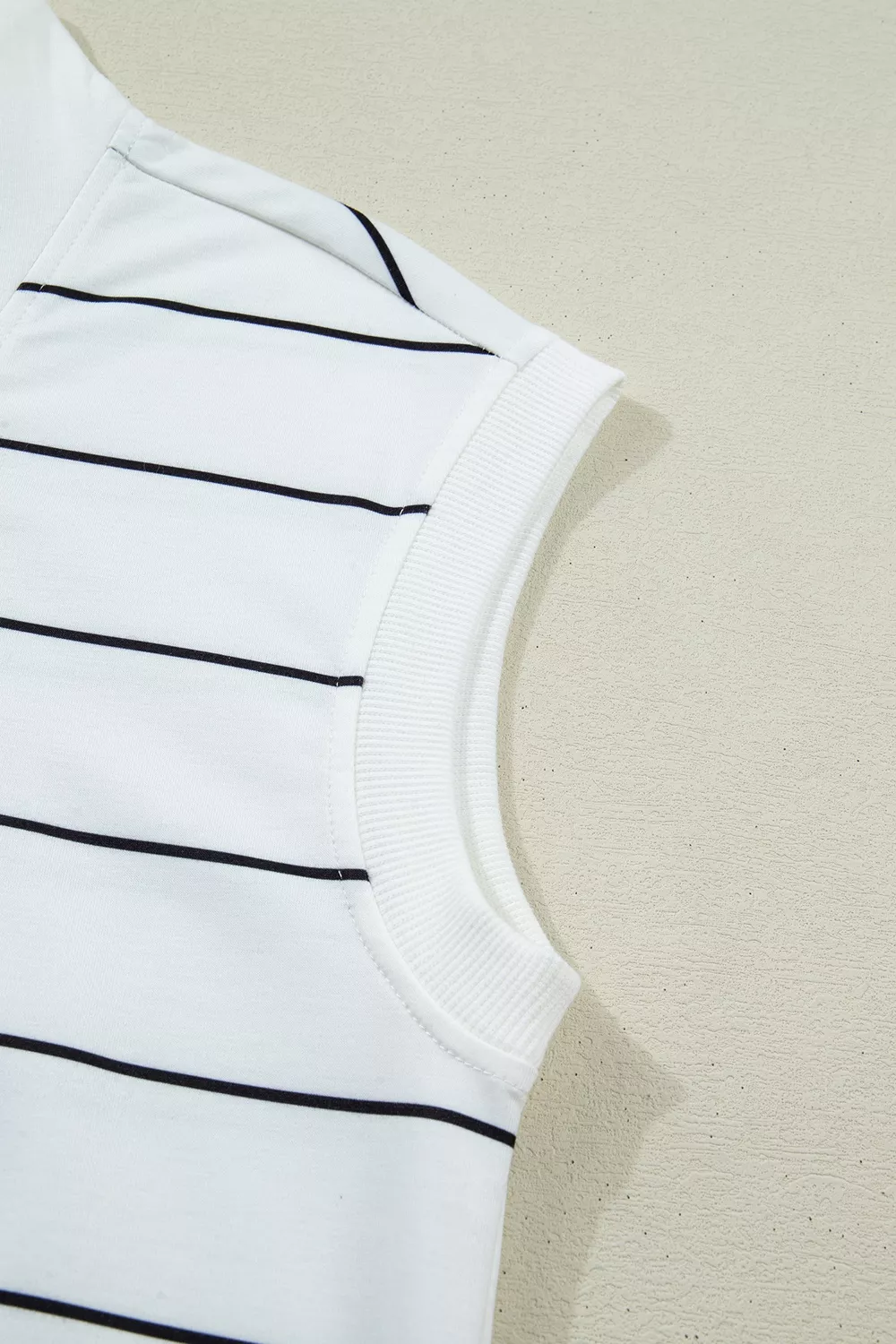 Stripe Color Block Zip V Neck Sleeveless Top, image 12