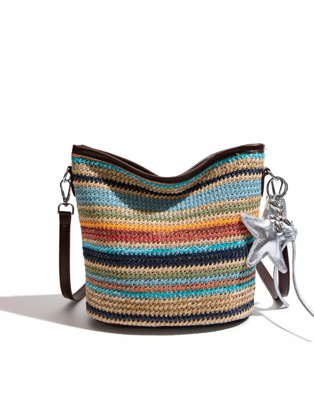 Striped Woven Crossbody Bag, image 11