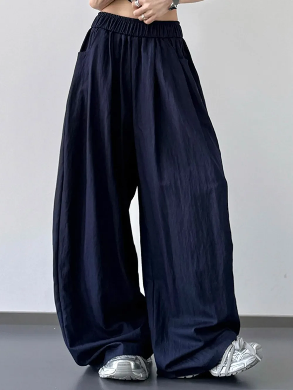 Wide Leg Pants with Elastic Waistband, image 4