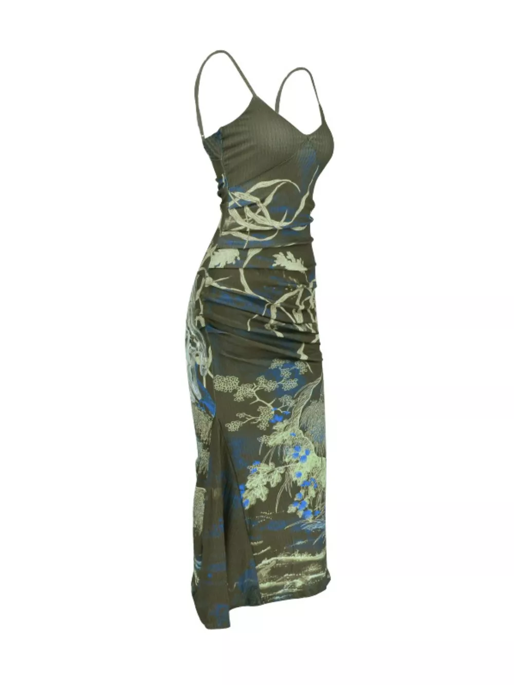 Printed Spaghetti Strap Maxi Dress, image 6
