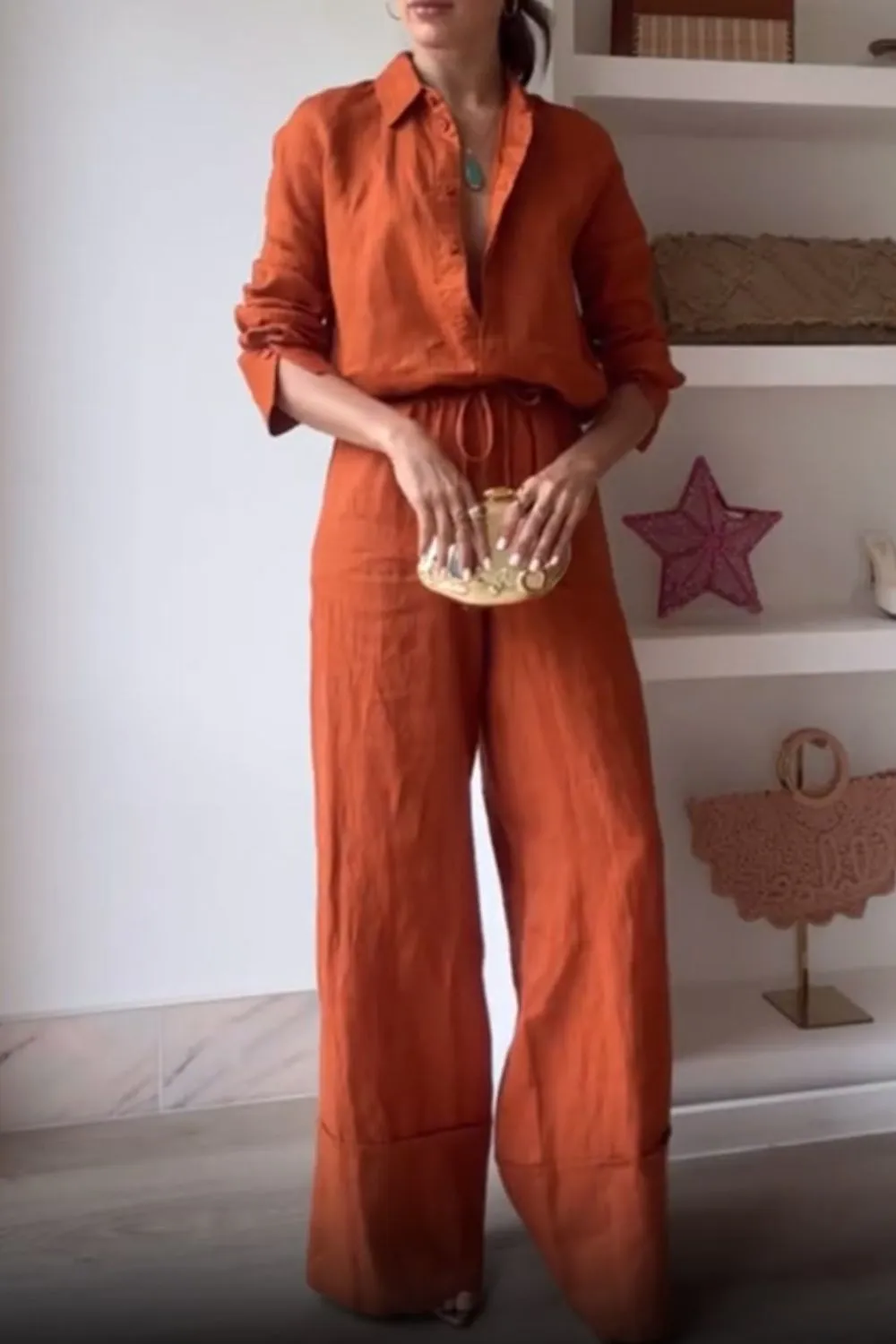 Button Down Shirt and Drawstring Pants, image 3