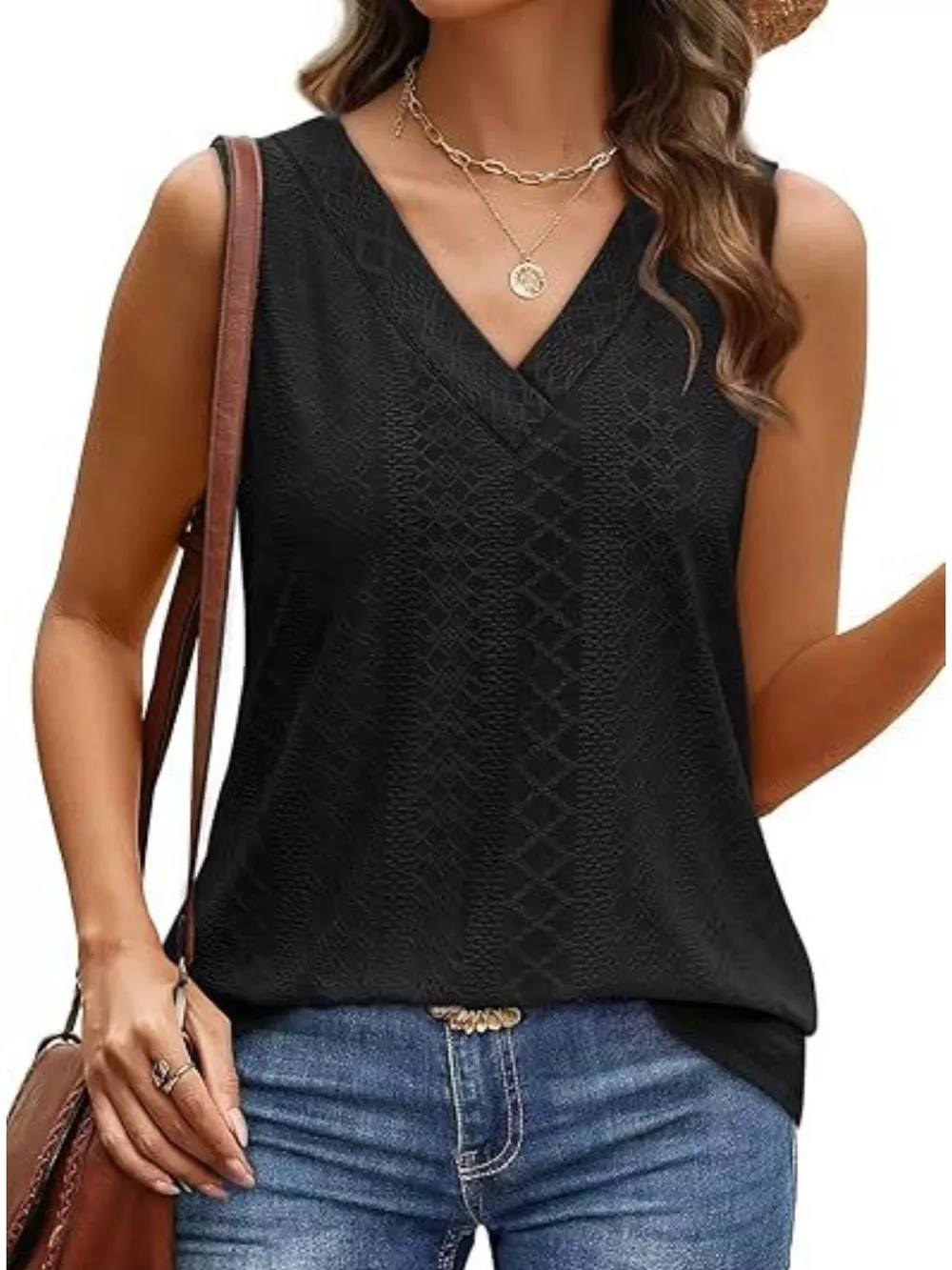 Eyelet V-Neck Tank, image 3
