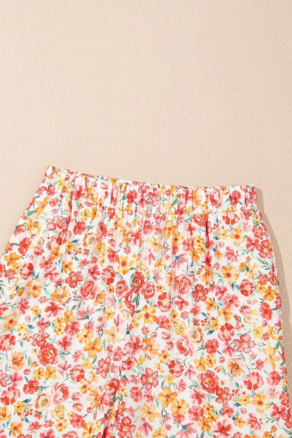 Boho Floral Bandeau Top and High Waist Wide Leg Pants Set, image 2