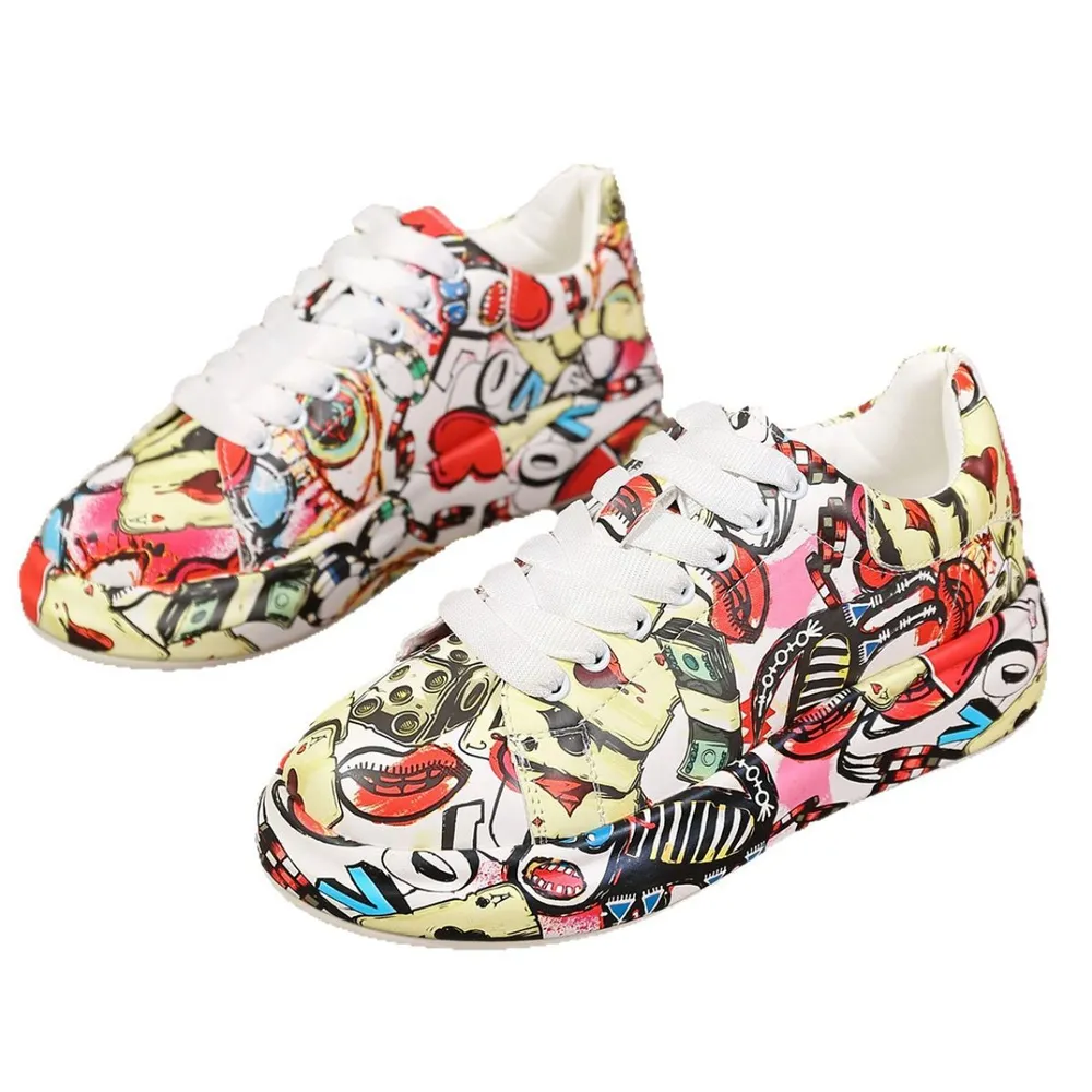 Abstract Print Lace Up Sneakers, image 9