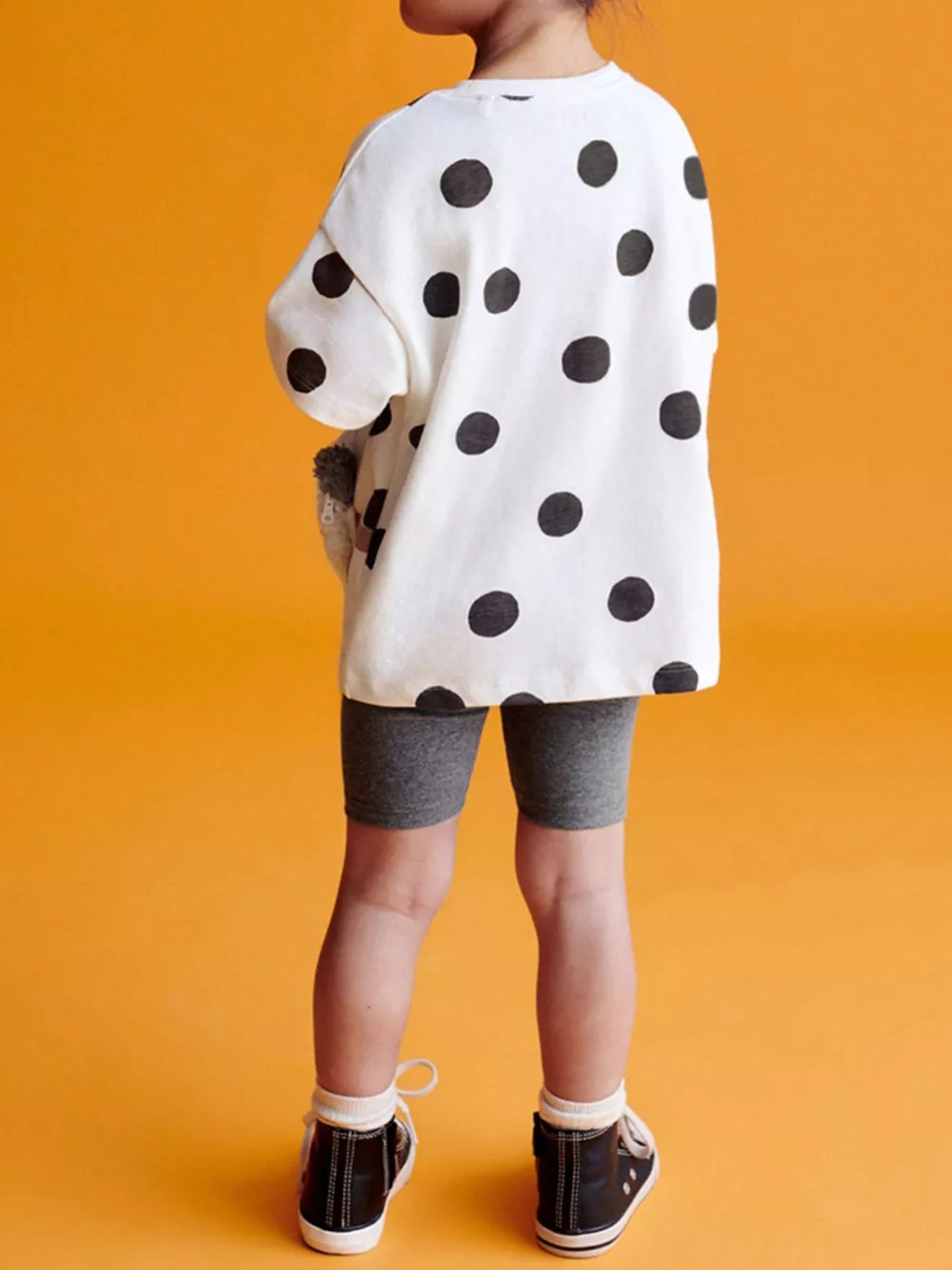 Children's Panda Plush Bag Polka Dot Outfit Set, image 2