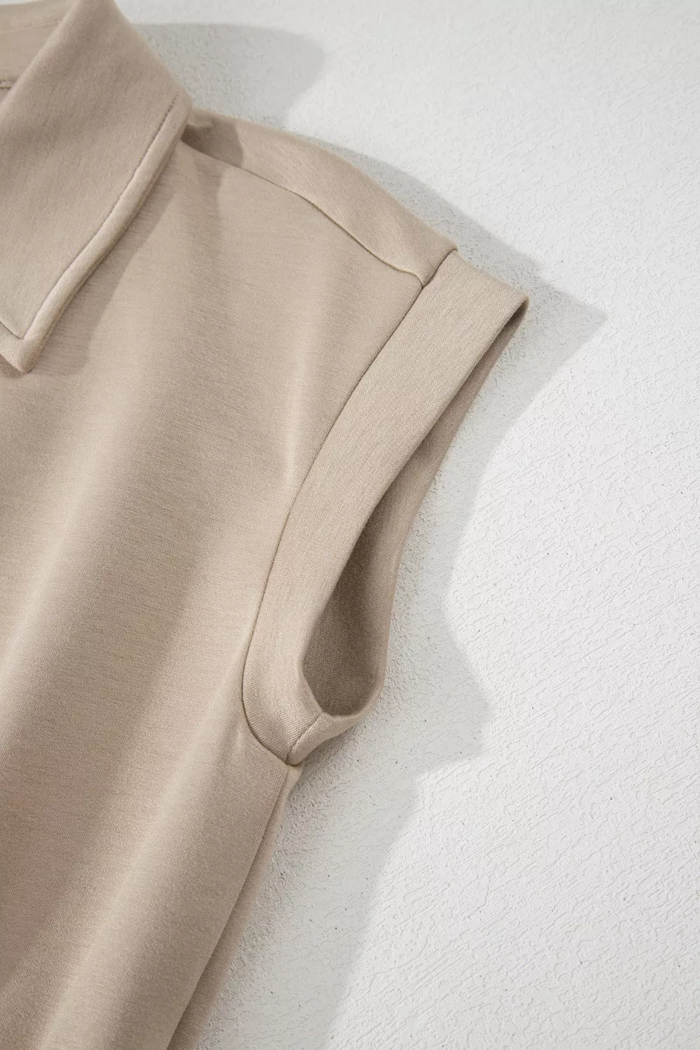 Solid Color Zip Front Short Sleeve Collared Jumpsuit, image 9