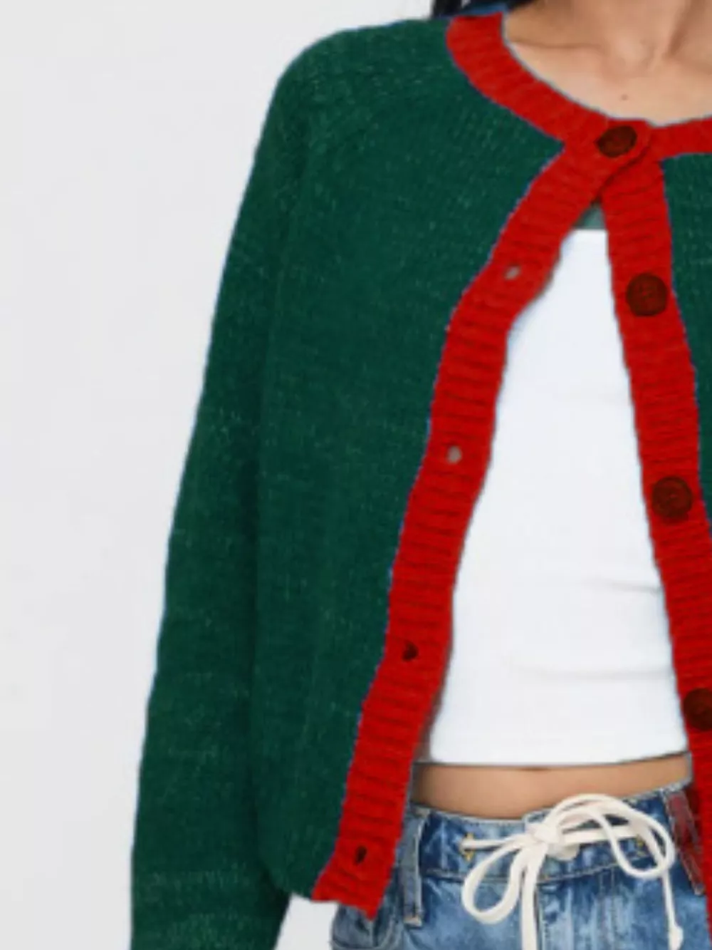 Contrast Trim Button-Up Cardigan, image 8