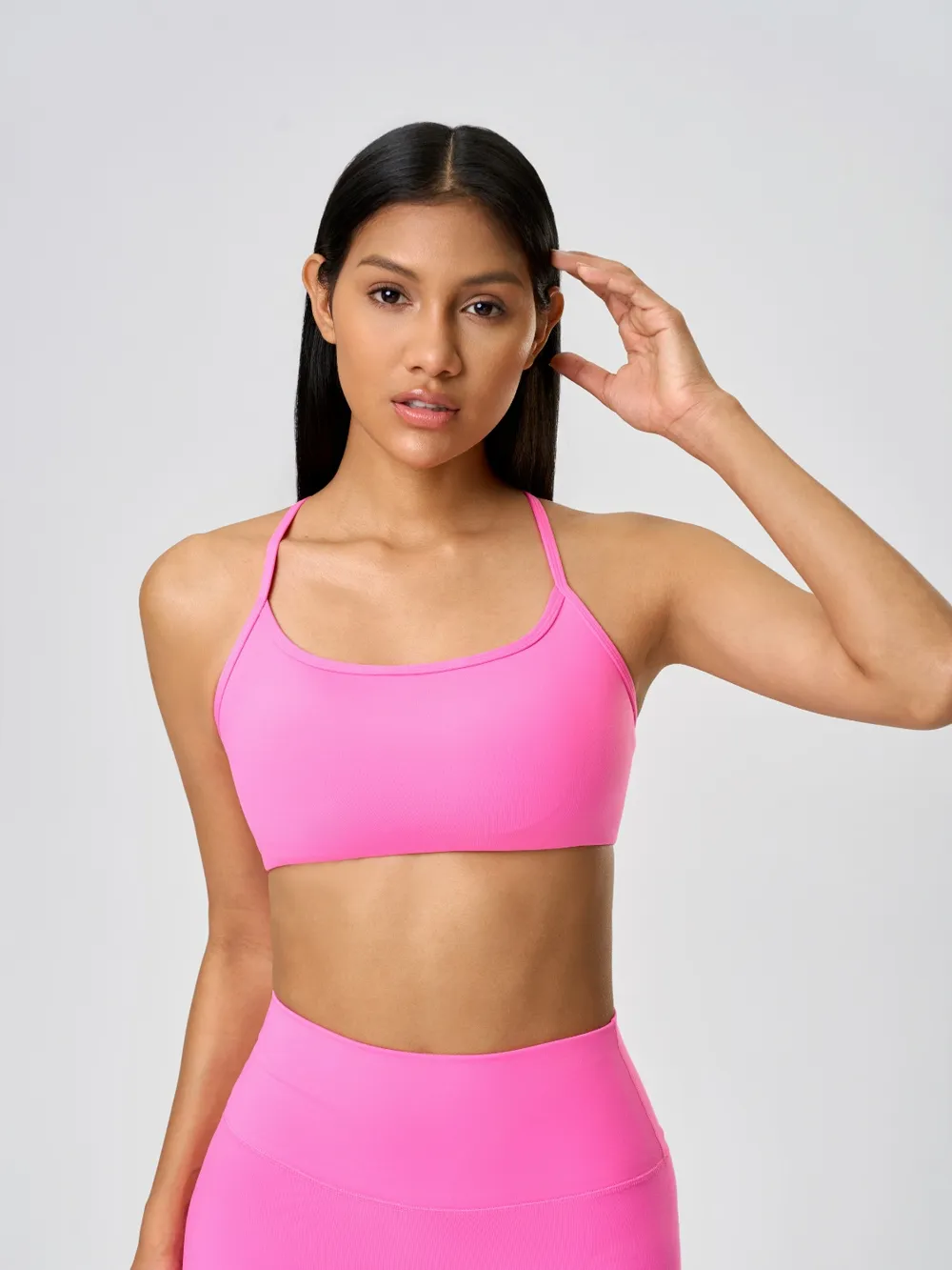 Crisscross Back Scoop Neck Active Cami with Detachable Chest Pads, image 4