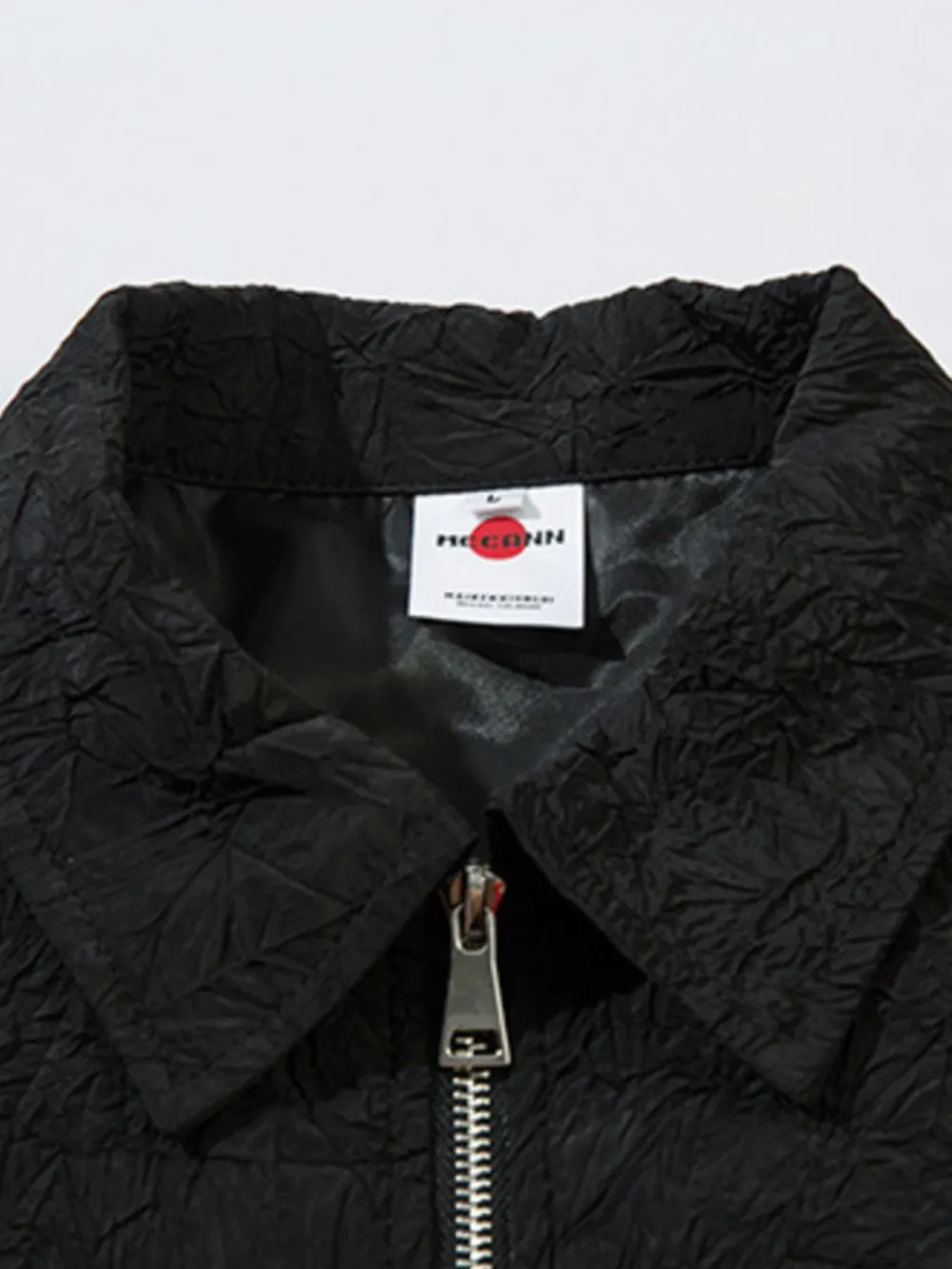 Textured Bomber Collared Neck Zip Up Jacket, image 3