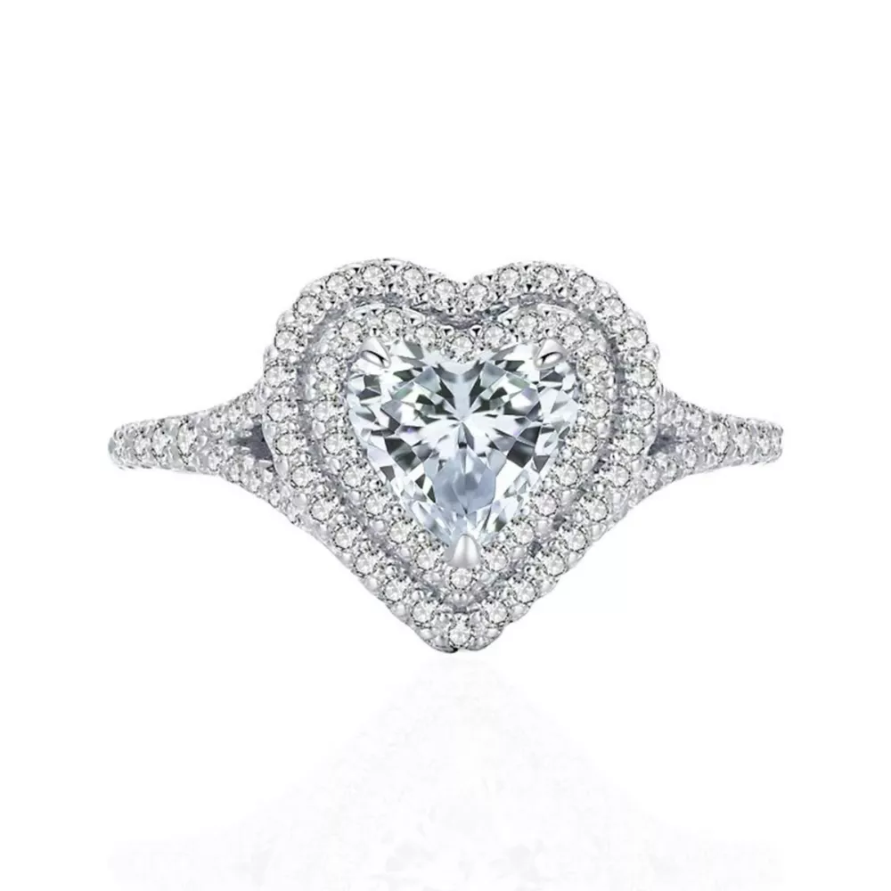1 Carat Moissanite Heart-Shaped Ring, image 3
