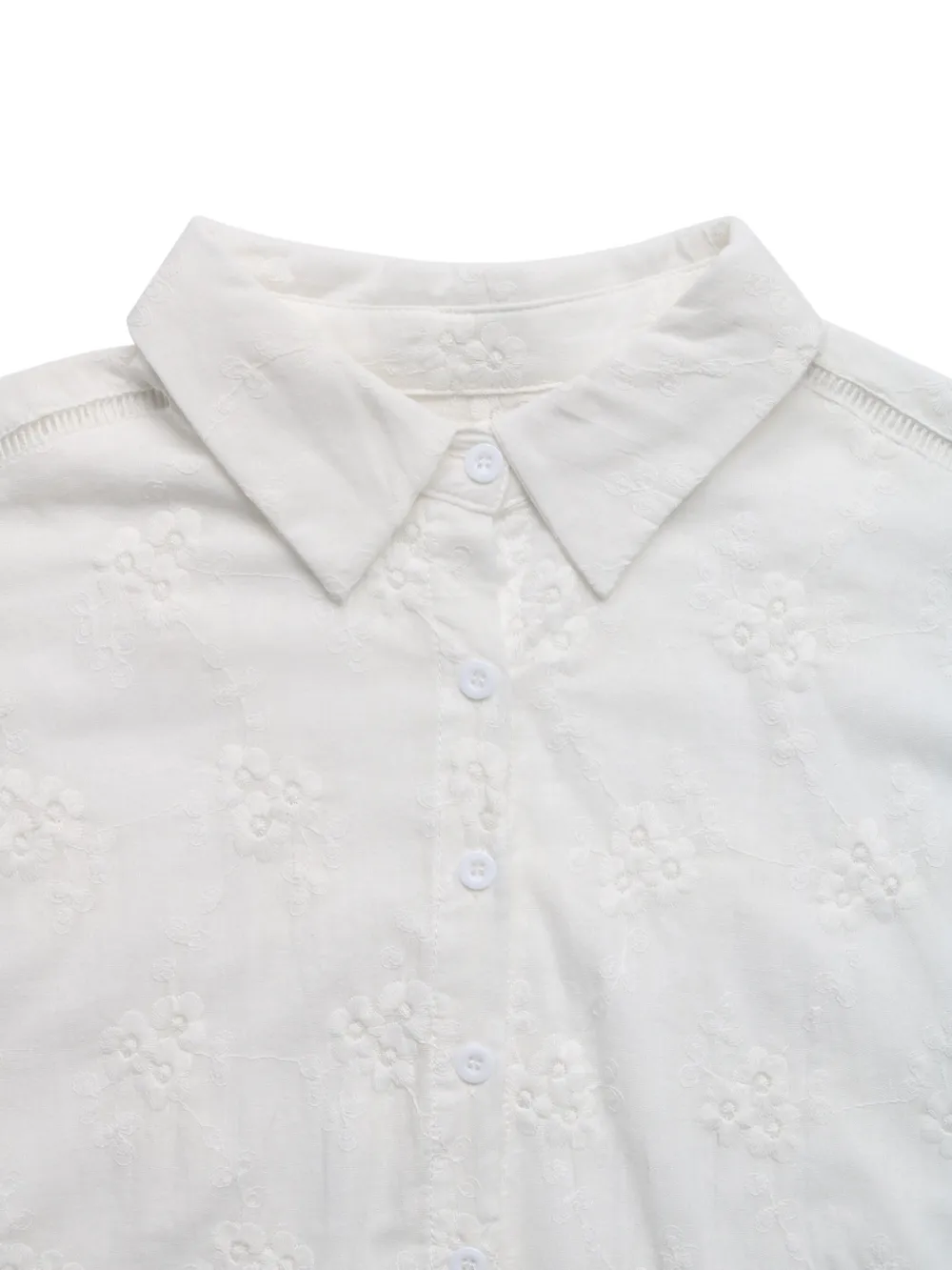 Embroidered Collared Neck Short Sleeve Shirt, image 2