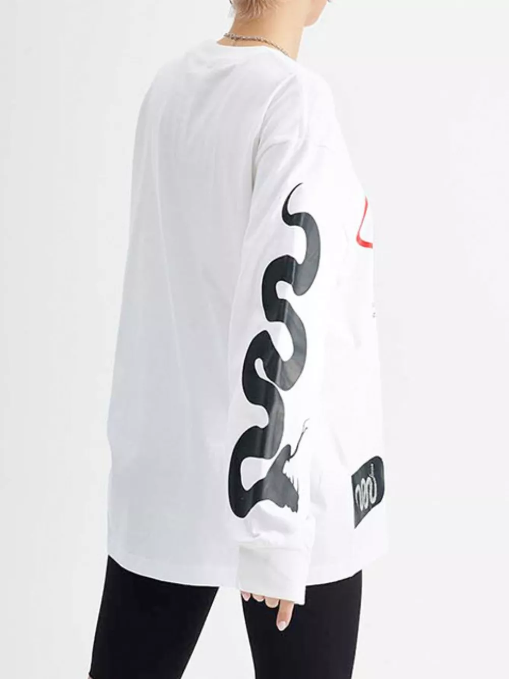 Men's Letter Round Neck Long Sleeve T-Shirt, image 4
