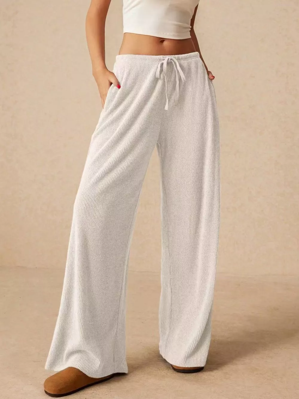 Drawstring Wide Leg Pants, image 4