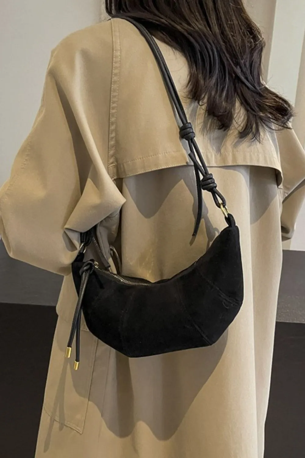 PU Leather Strap Suede Shoulder Bag, image 15