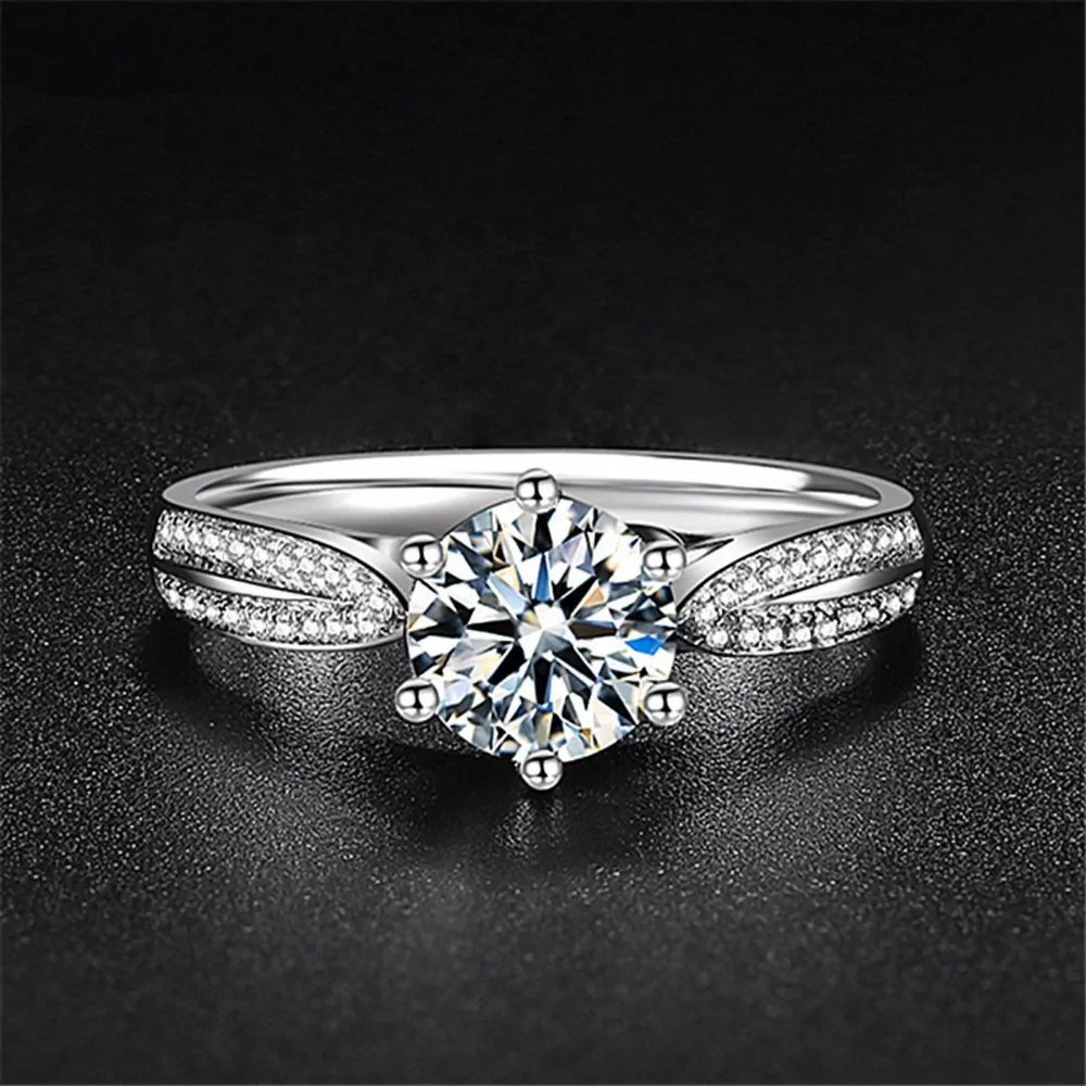 1 Carat Moissanite 925 Sterling Silver Ring