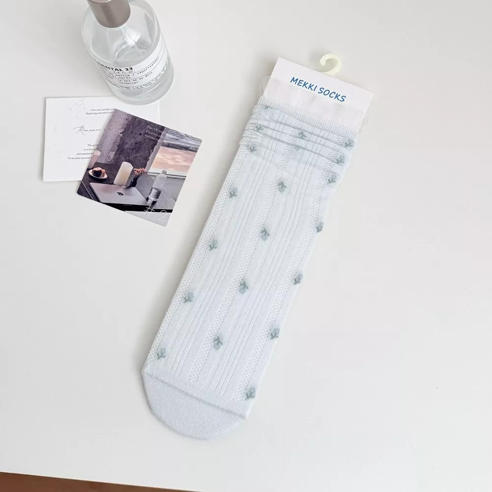 Breathable Floral Crew Socks, image 11