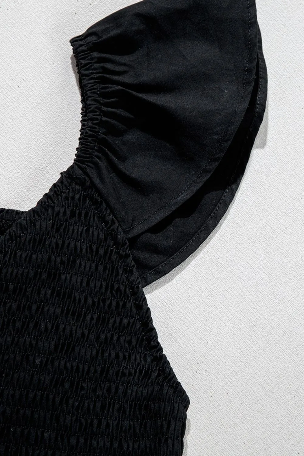 V Neck Ruffled Cap Sleeve Smocked Maxi Dress, image 3