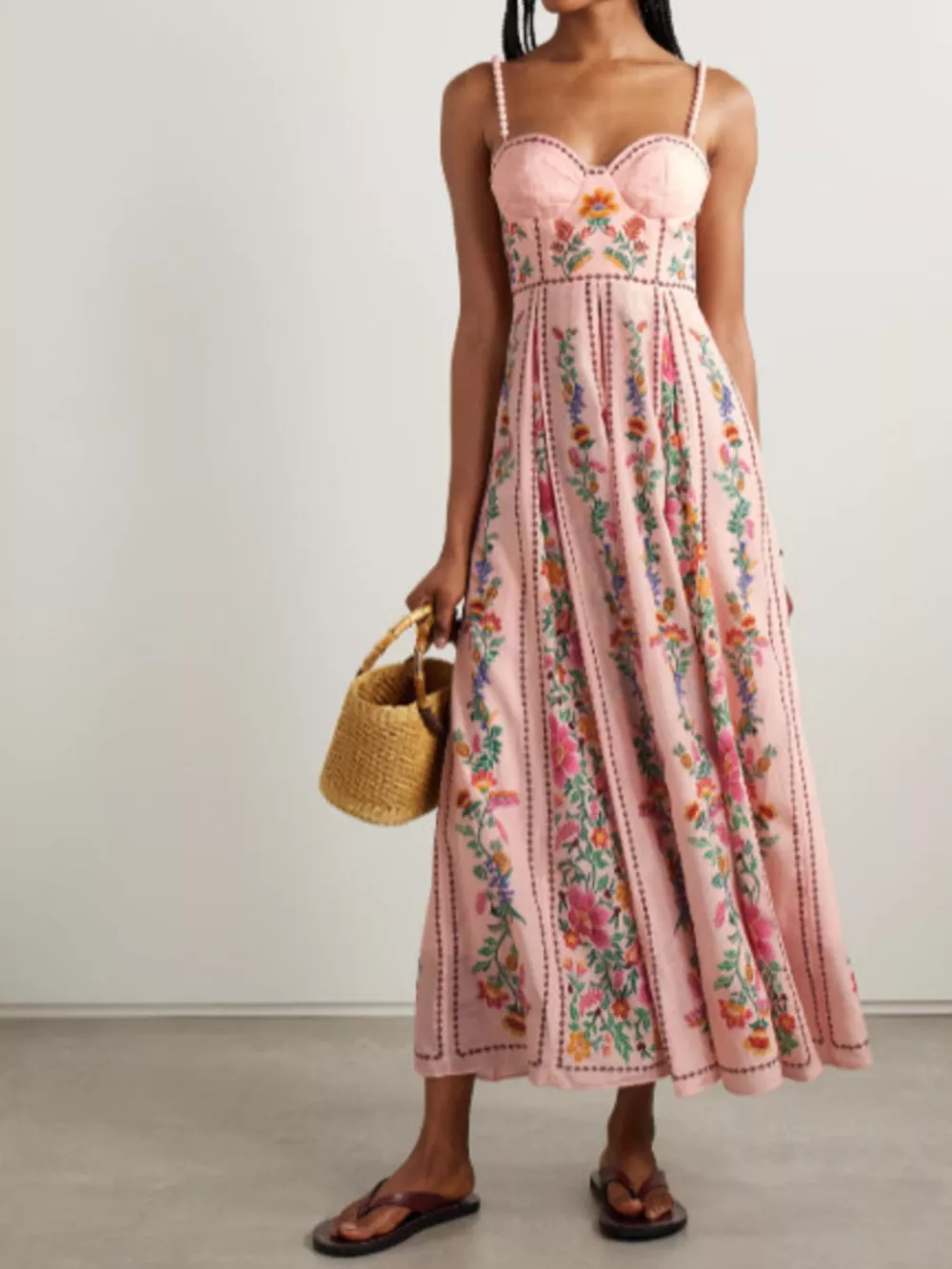 Floral Print Sweetheart Neck Cami Dress, image 4