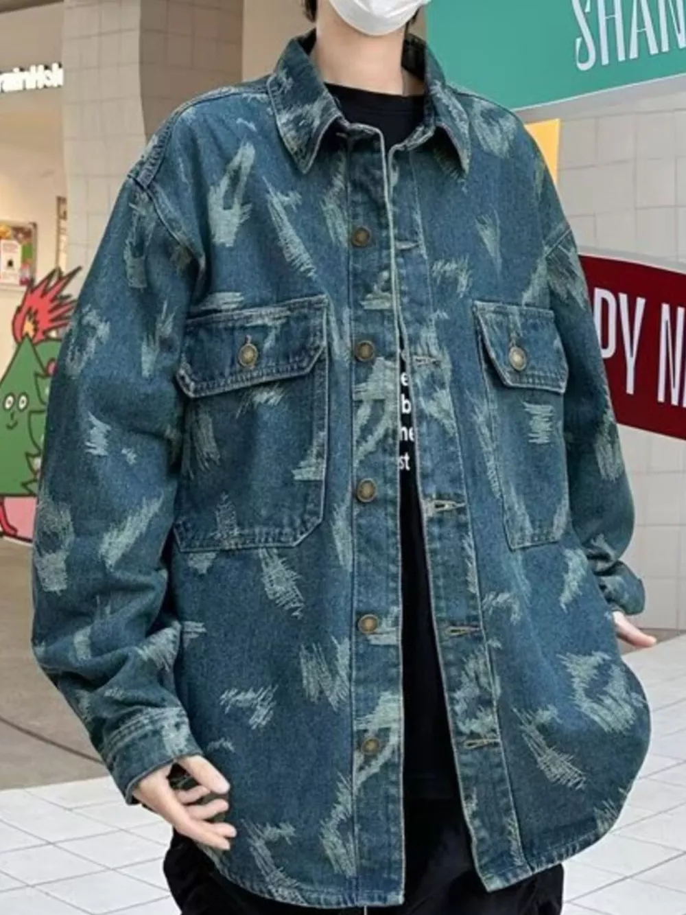 Men's Full Size Button Up Long Sleeve Denim Jacket Plus Size, image 2