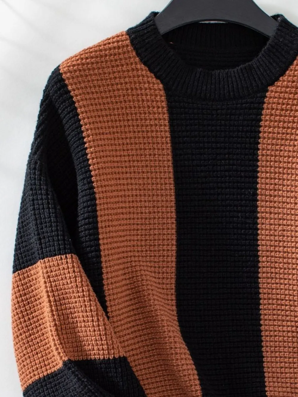 Color Block Round Neck Long Sleeve Sweater, image 12