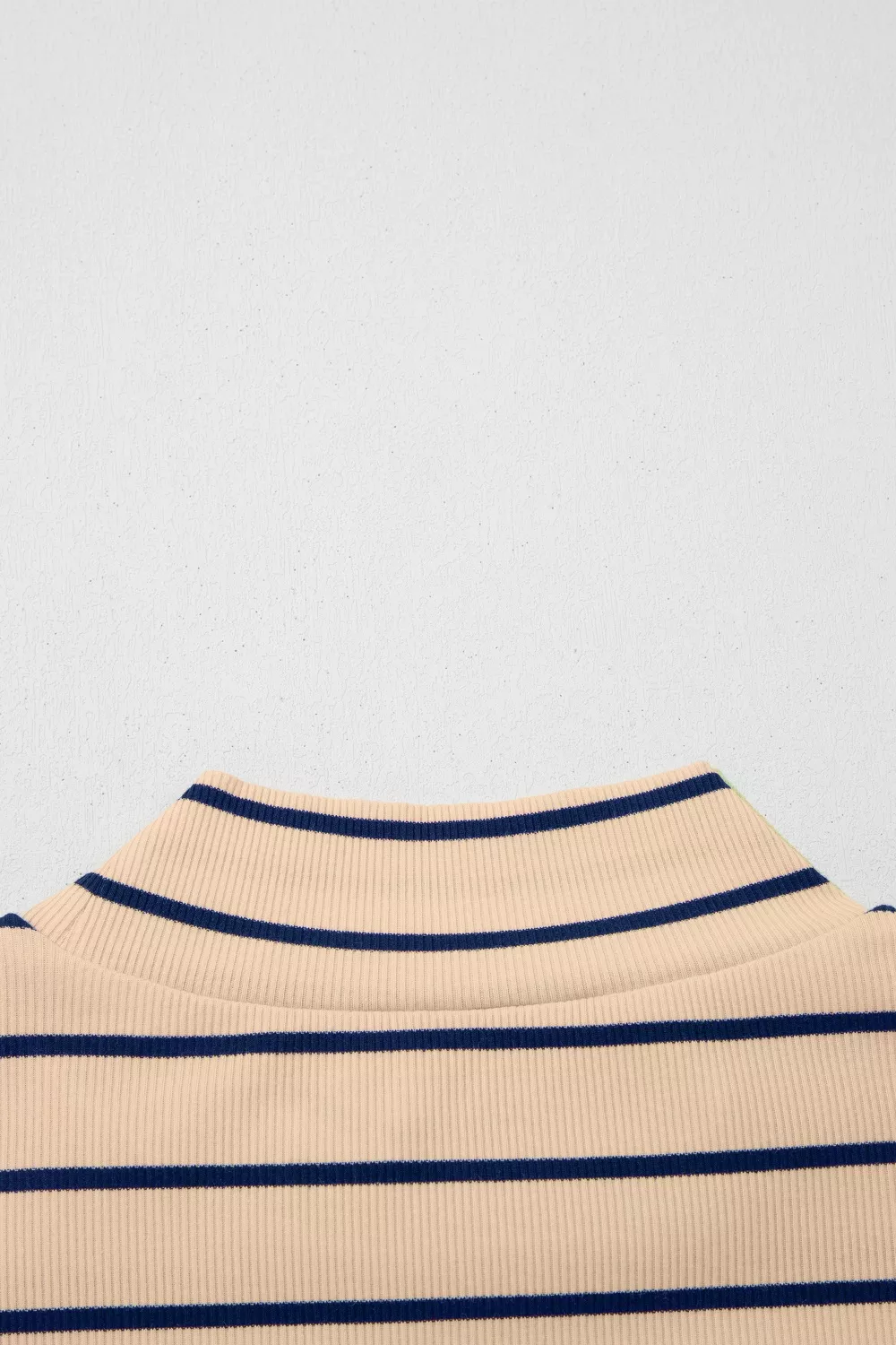 Stripe Mock Neck Short Sleeve Loose Top, image 7