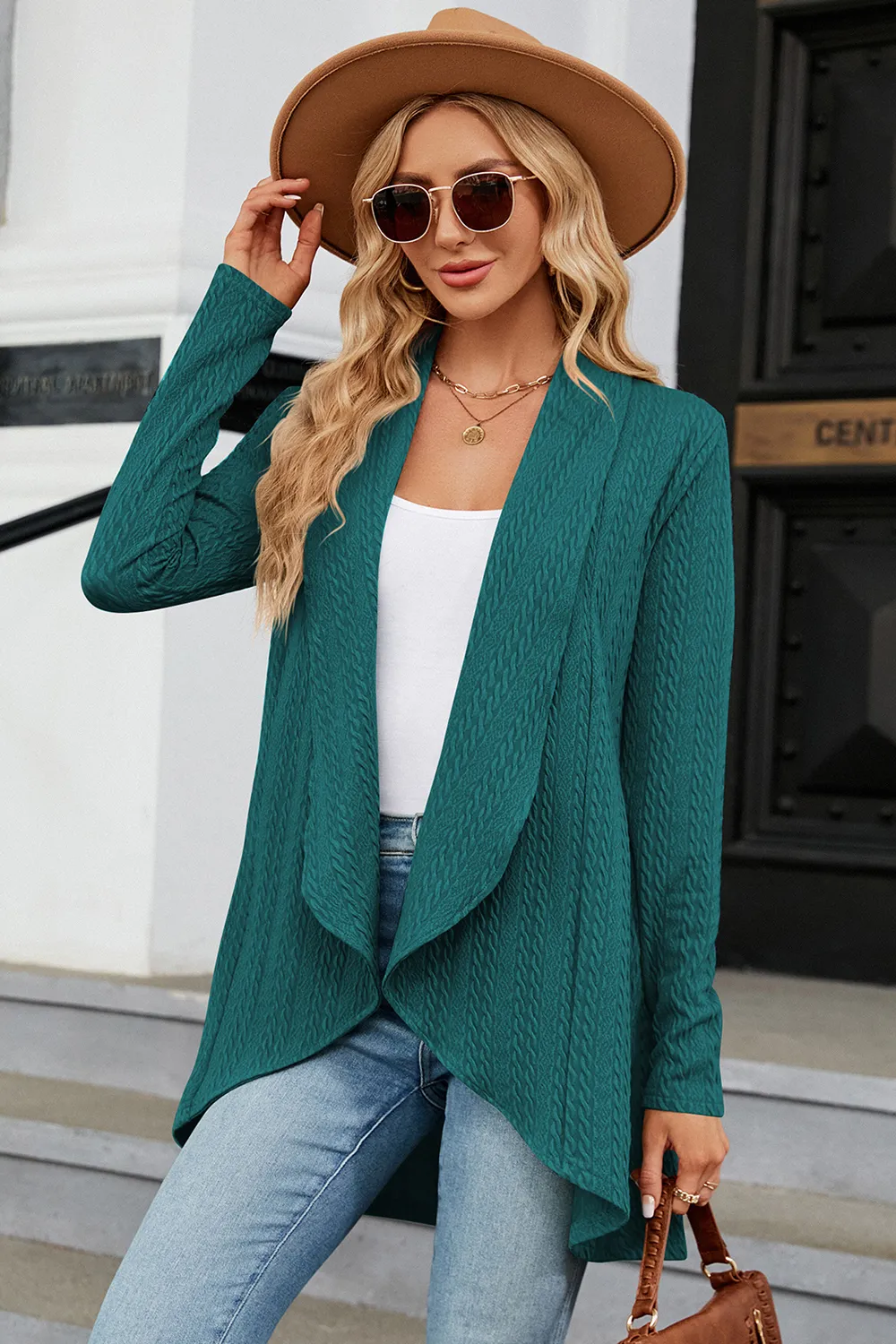 Open Front Long Sleeve Cardigan, image 2