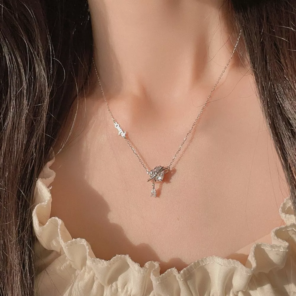 925 Sterling Silver Zircon Heart Necklace, image 3