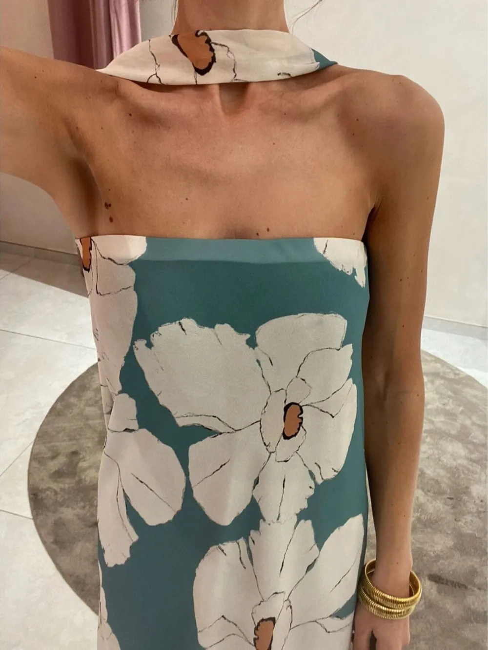 Printed Tube Maxi Dress, image 2