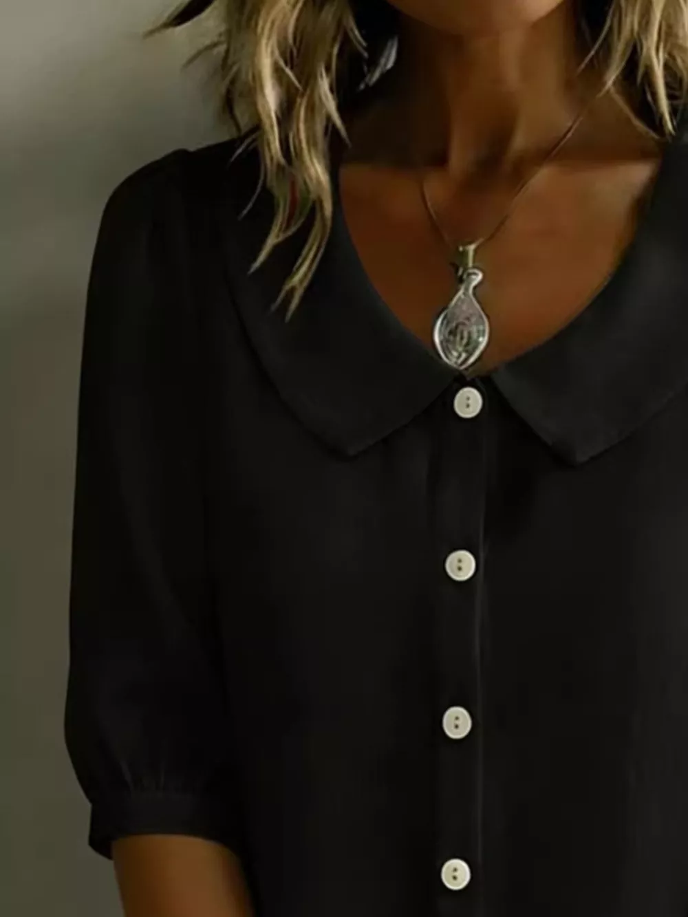 Peter Pan Collar Puff Sleeve Shirt, image 14