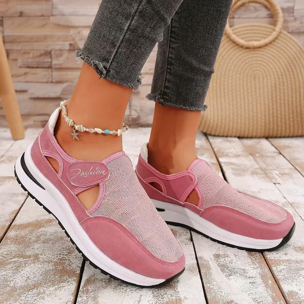 Mesh Round Toe Platform Sneakers, image 7