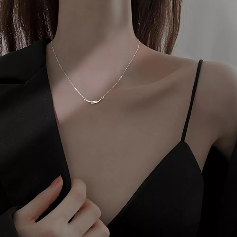 925 Sterling Silver Rhinestone Necklace, image 5
