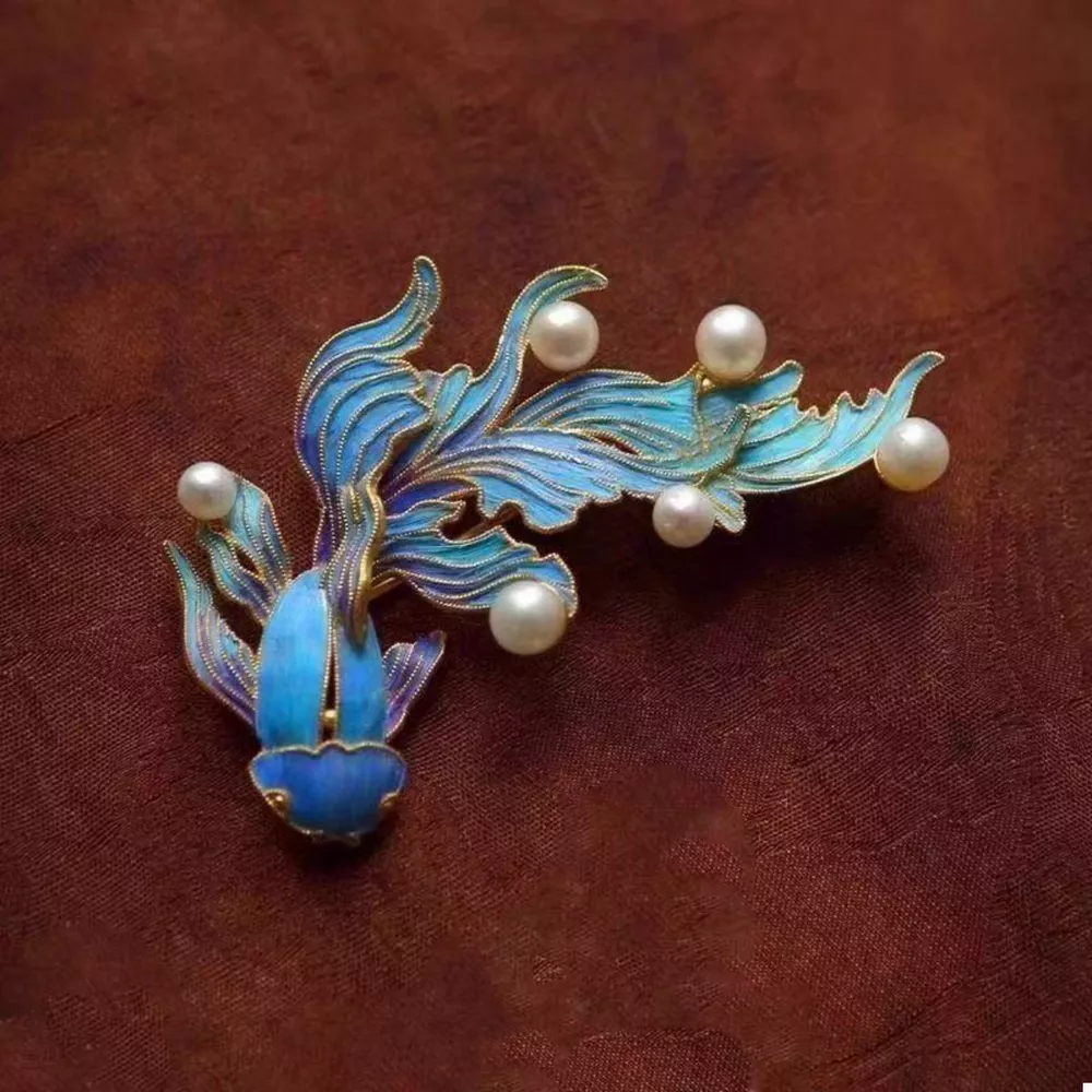 Goldfish Pearl Dangle Earrings, image 2